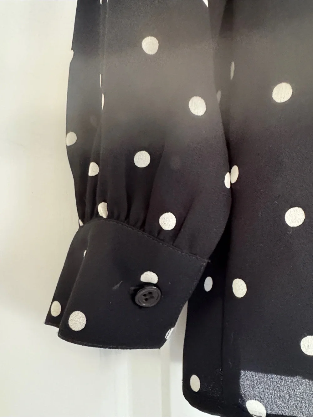 Chaus Black Midi Skirt and top with White Polka Dots